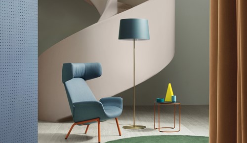 Circuit High - Ronde bijzettafel met volkern blad Ø42 en rond doorlopend buisframe h45 cm-3