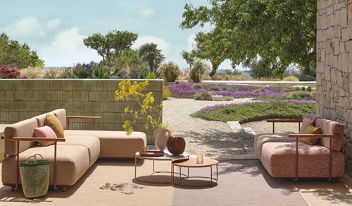 Circuit Low - Ronde salontafel met volkern of stalen blad Ø59 en rond doorlopend buisframe h25 cm-3