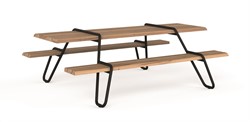 UITVERKOOP-Clip-board picnic - houten picnic tafel met metalen frame - ZWART (NE) - CUMARU (CM)-NIEUW