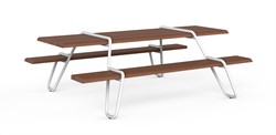 UITVERKOOP-Clip-board picnic - houten picnic tafel met metalen frame - WIT (BI) - CUMARU (CM)-NIEUW