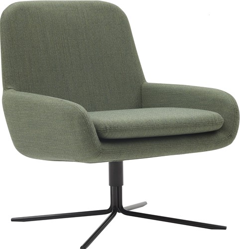 Coco SW - gestoffeerde lounge stoel/ fauteuil met kruisvoet