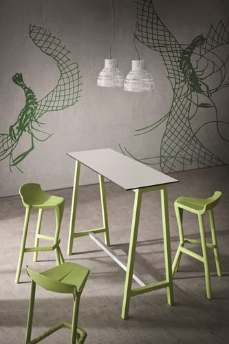 Color/Step table - kleurrijke statafel met speels onderstel en dwarsstang-2