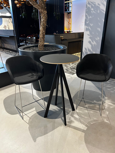 UITVERKOOP SET 2x Combo/Dame kruk full SL + Arki sta-tafel - Kruk met volledig gestoffeerde kuip en sledeframe - Chroom (CR) - DK - Kvadrat / Remix - DK - 183