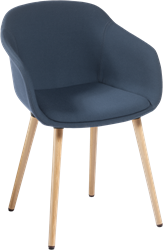 Combo/Dame full Wood - Volledig gestoffeerde kuipstoel met houten frame