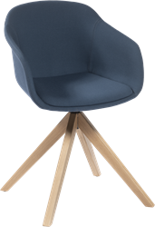 Combo/Dame full SP/H - Volledig gestoffeerde kuipstoel met houten spiderframe