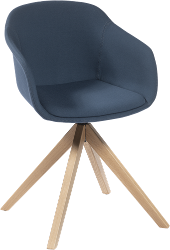 Combo/Dame full SP/H - Volledig gestoffeerde kuipstoel met houten spiderframe