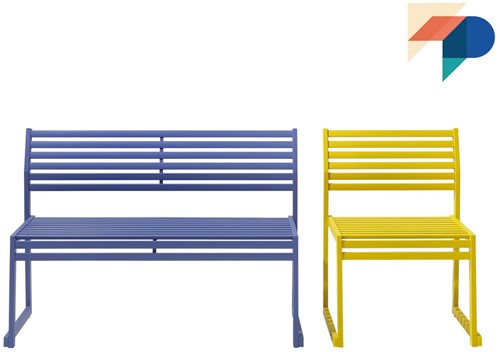 Cortina.026 bank met rugleuning - stapelbare bank voor binnen en buiten