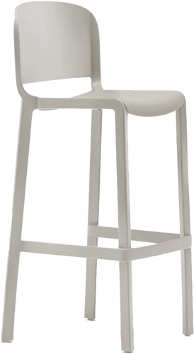 Dome 262 - kunststof kruk met rug, hoogte 66,5cm