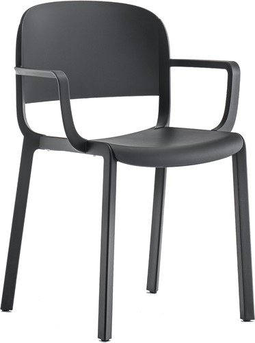 Dome 265 - kunststof schoolstoel met armleggers, kleur wit