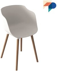 Elan Wood  armstoel - Stoel met stevige kuip en vierpoot frame van beukenhout