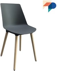 Elan Wood - Vierpootsstoel met stevige kunststof zitschaal en beukenhouten frame