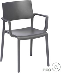 Elisa Eco/Lilibet armstoel - vierpoot stoel met armleuningen, gemaakt van (gerecycled) kunststof