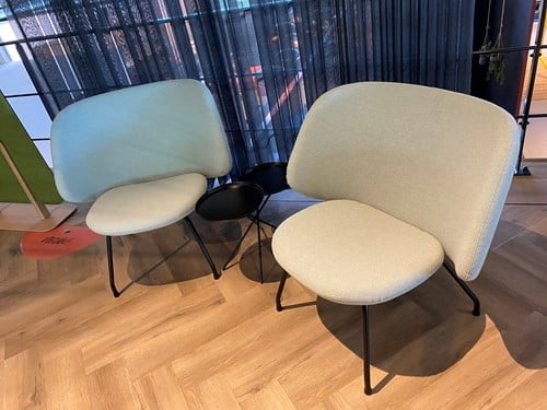 UITVERKOOP 2 stuks Evy volledig gestoffeerde loungefautieuls met brede rug - SETPRIJS