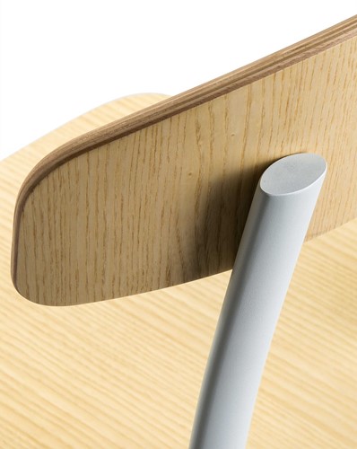 Feluca - vierpootsstoel, frame staal, zit en rug hout-3