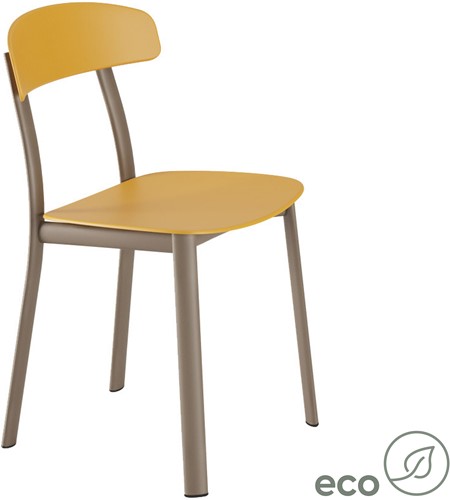 Feluca Pop - vierpootsstoel, frame staal, zit en rug (gerecycled) kunststof