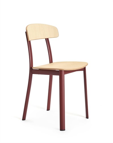 Feluca - vierpootsstoel, frame staal, zit en rug hout