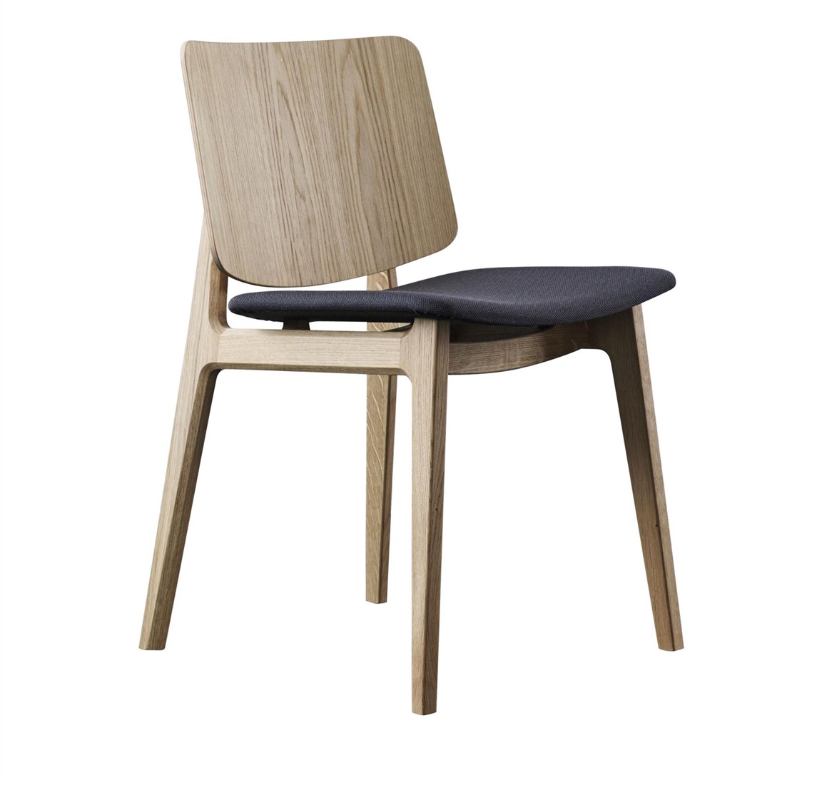Freya MO4711 Wood Zit UPH - Houten stoel met gestoffeerde zitting, frame eiken of rug eiken of beuken fineer - EIKEN NATUREL (RV) - Go Check - 68169 bij FP Collection
