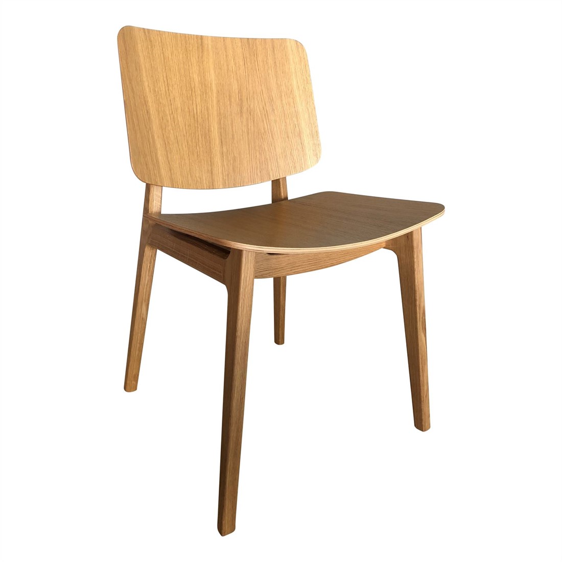 Freya MO4711 Wood - Houten stoel, frame eiken beuken, zitting en rug eiken of beuken fineer bij FP Collection