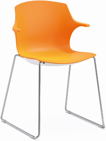 Frill SL - kunststof kantine stoel met slede frame
