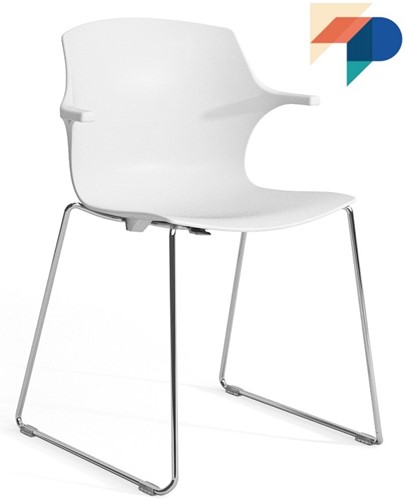 Frill SL - kunststof kantine stoel met slede frame