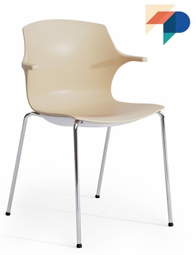 Frill - kunststof kantine stoel met armleggers