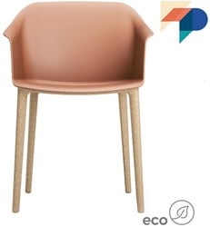 Geo HP - Kuipstoel met vierpootframe van gerecycled houtpulp