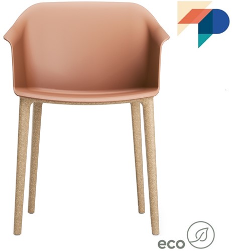 Geo HP - Kuipstoel met vierpootframe van gerecycled houtpulp