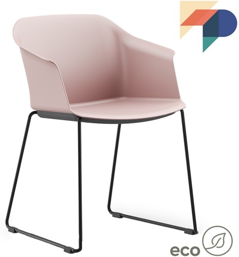 Geo SL - Kuipstoel met zwart sledeframe