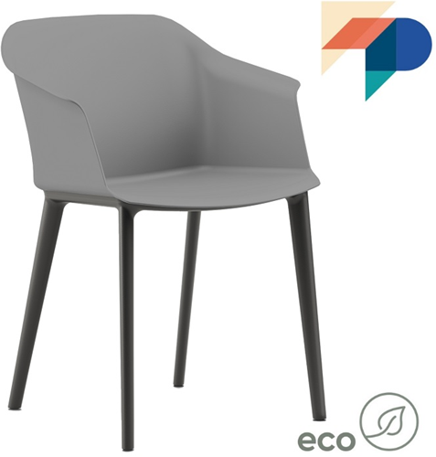 Geo - Kuipstoel met gerecycled kunststof vierpootframe