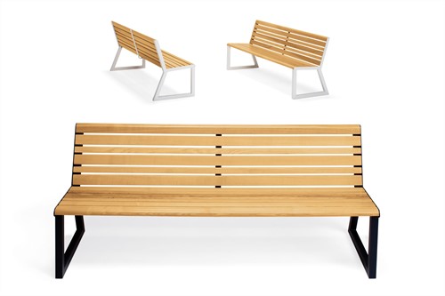 Urbantime.h24 bank met rugleuning metaal 200 cm-3