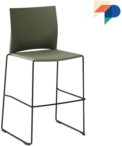 H450 - kunststof kantine kruk, goed stapelbaar