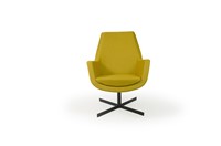 Loïs 4100/2 - gestoffeerde ontvangst / lounge stoel met middelhoge rugleuning op zwarte kruisvoet -2