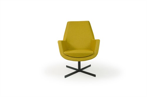 Loïs 4100/2 - gestoffeerde ontvangst / lounge stoel met middelhoge rugleuning op zwarte kruisvoet -2
