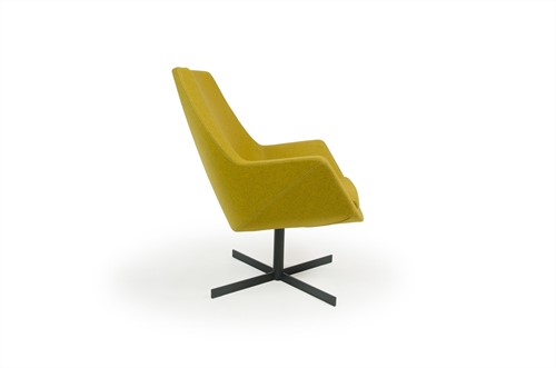 Loïs 4100/2 - gestoffeerde ontvangst / lounge stoel met middelhoge rugleuning op zwarte kruisvoet -3