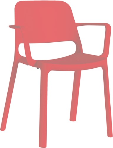 Kasper armstoel - kunststof school/ kantine stoel - Rood (RO)