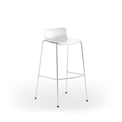 Peyo - kruk met kunststof zit - CHROOM (CR) - WIT (BI)