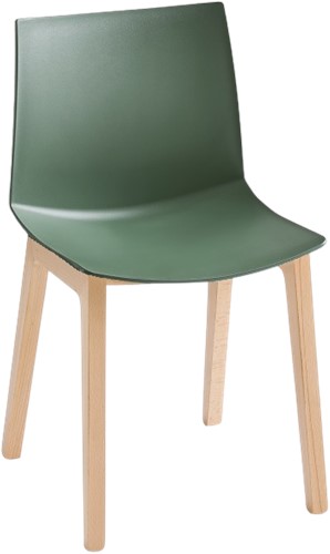 Point/Kanvas Wood - kunststof stoel met houten poten
