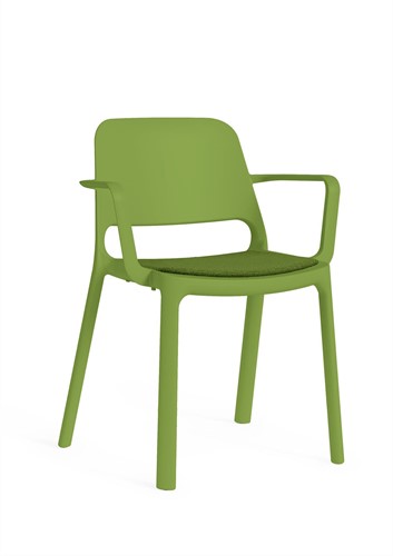 Kasper armstoel - kunststof school/ kantine stoel - Groen (VE)- Uitlopend laatste voorraad