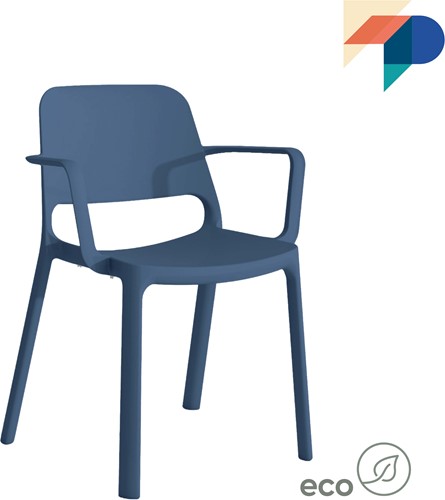 Kasper armstoel - kunststof school/ kantine stoel - Lichtblauw (BL)