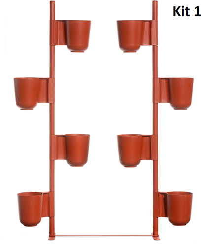 Gufo planters - modulaire plantenbak met verstelbare bakken - Kit 1 - 145cm - Zwart 10 (NE) 