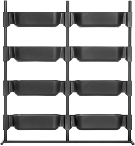 Gufo planters - modulaire plantenbak met verstelbare bakken - Kit 7 - 178cm - Grijs 55 (GR)