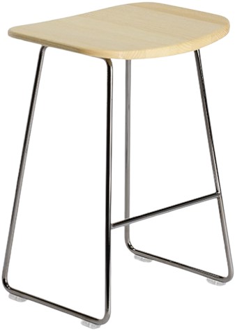 Klejn wood S - kruk met houten zitting - hoogte 48cm - Wit (BI) - Essen naturel (F)