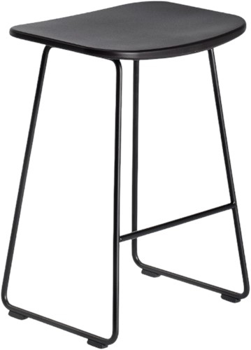 Klejn S - kruk met kunststof zitting - hoogte 48cm - Zwart (NE) - Zwart (NE)