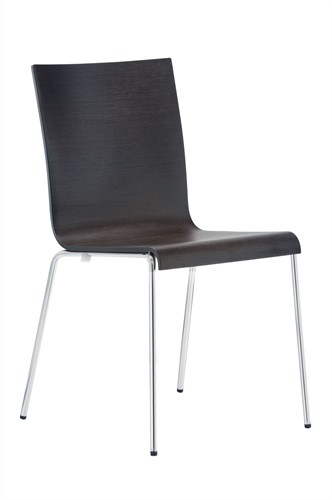 Kuadra 1331 - Stoel met houten zitschaal en rond 4-poot frame