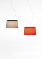 L001S/BB - hanglamp met 2 brede kunststof kappen over elkaar-2