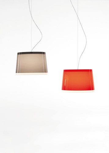 L001S/BB - hanglamp met 2 brede kunststof kappen over elkaar-2