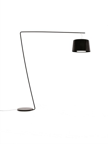 L001T/B - staande Z-lamp met brede kunststof kap