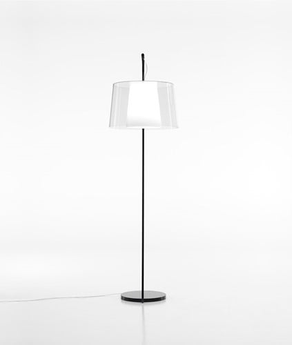 L001T/BA - staande Z-lamp met een smalle en brede kunststof kap-2