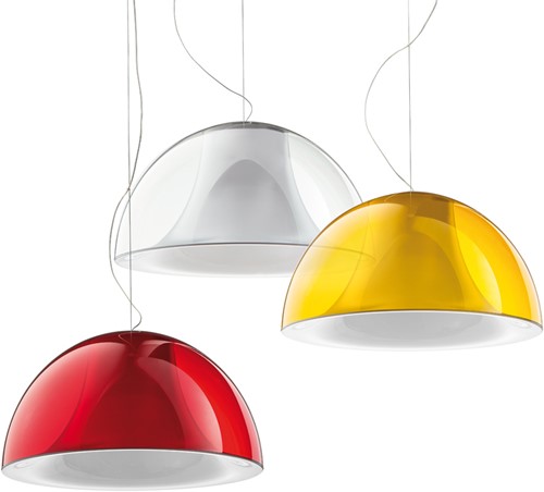 L002S/BA - hanglamp met half ronde kunststof kap