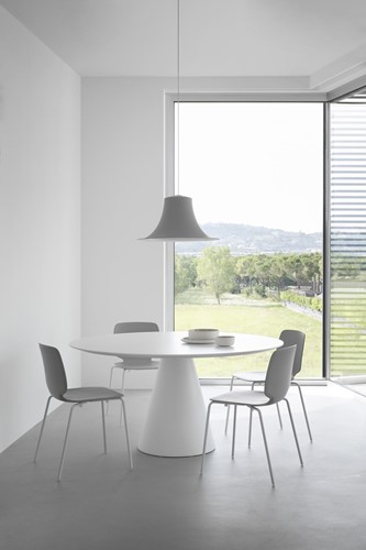 L004S/A soft touch - hanglamp met mat gespoten trompetvormige kap-2